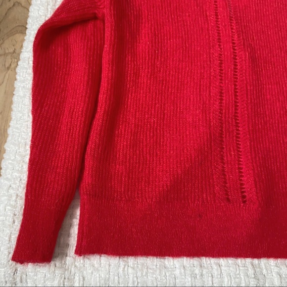 Rue Mazarine cottagecore red button front wool mohair knit cardigan sweater - Picture 6 of 7